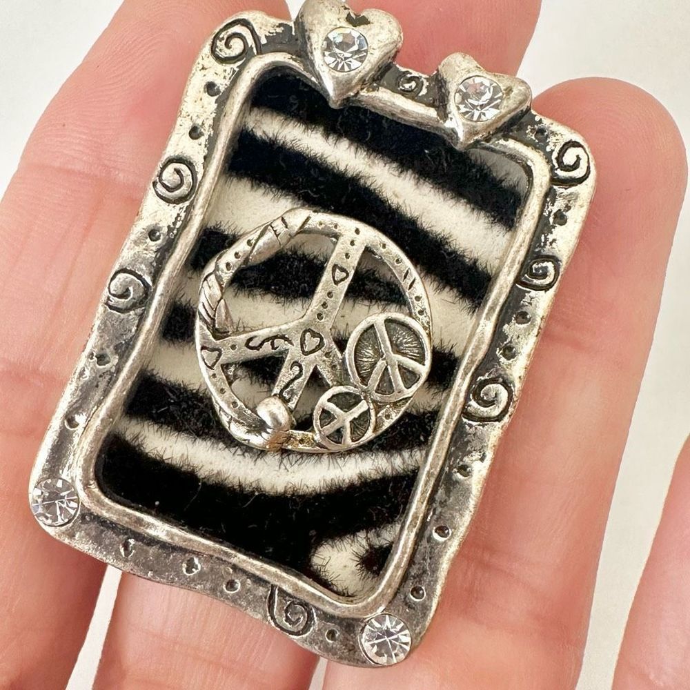 Silver Peace Sign Ring - Picture 2 of 9